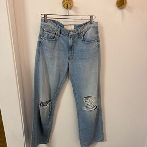 MOTHER The Mid Rise Rambler Zip Flood - Ripped Off